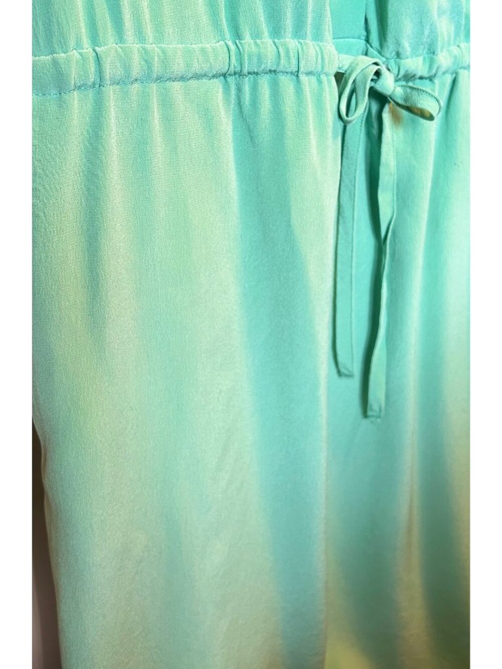 CYNTHIA ROWLEY SILK SLEEVELESS DRAWSTRING WAIST DRESS W/ POCKETS! 4 - Picture 5 of 6